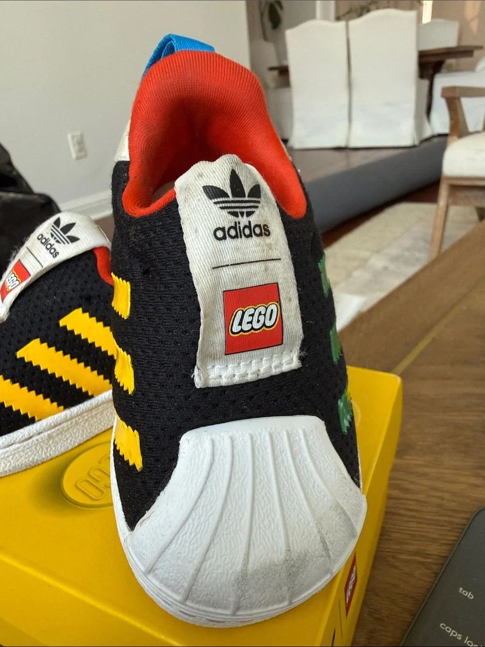 Kids Lego Adidad Black & Yellow Slip-On Sneakers